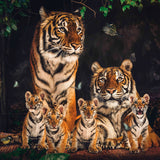 Tiger Family Walldecoration Wandkraft 118x70 cm