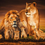Lion Family Walldecoration Wandkraft 118x70 cm