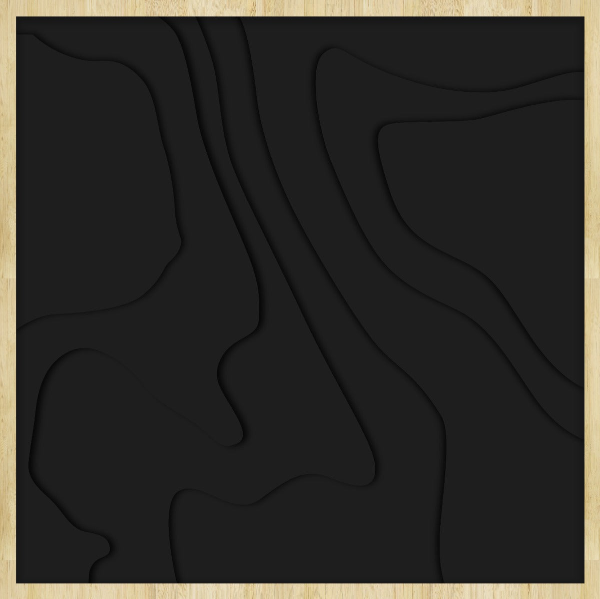 Waves Walldecoration Wandkraft 98x98 cm Houten baklijst blank B