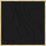 Waves Walldecoration Wandkraft 98x98 cm Houten baklijst blank B