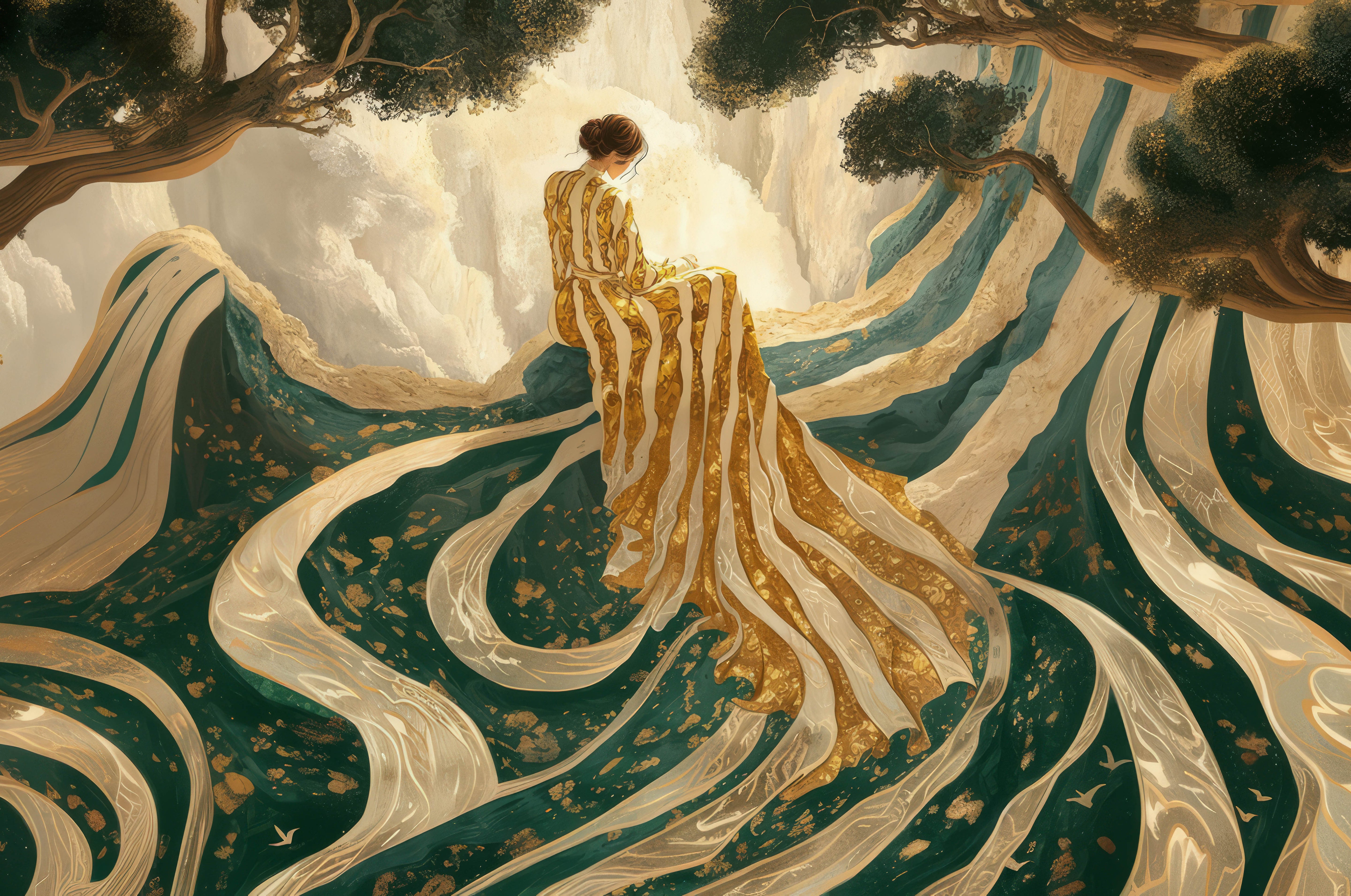 Golden Horizon Walldecoration Wandkraft 118x70 cm
