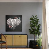 Elephant with Flowers Walldecoration Wandkraft