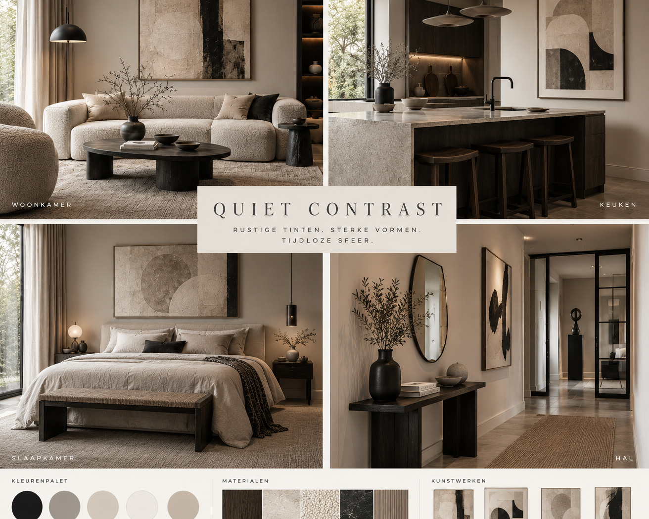 Quiet Contrast Rustige tinten. Sterke vormen. Tijdloze sfeer.