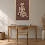 Shoulder Rest Cappuccino viltpaneel met blanke baklijst aan de wand in een thuiskantoor