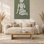 Shoulder Rest Fern viltpaneel met witte baklijst aan de wand in een Scandinavisch interieur