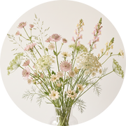 Soft Meadow, œuvre ronde sur dibond de Wandkraft, Botanical Stories