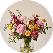 Flemish Bouquet, œuvre ronde sur dibond de Wandkraft, Botanical Stories