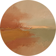 Clay Horizon, œuvre ronde sur dibond de Wandkraft, Organic Shapes