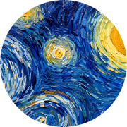 Starry Swirl, rundes Kunstwerk auf Dibond von Wandkraft, Art facsimile