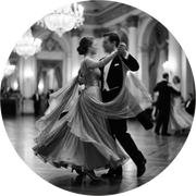 Midnight Waltz, œuvre ronde sur dibond de Wandkraft, Faces