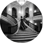 Grand Foyer, rond kunstwerk op dibond van Wandkraft, Faces