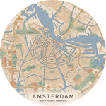 Ronde stadskaart in kleur