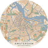 Ronde stadskaart in kleur