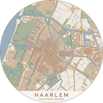 Ronde stadskaart in kleur