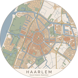 Ronde stadskaart in kleur