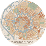 Ronde stadskaart in kleur