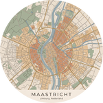 Ronde stadskaart in kleur