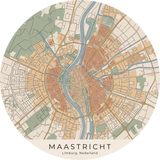 Ronde stadskaart in kleur