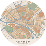 Ronde stadskaart in kleur