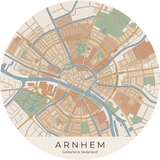Ronde stadskaart in kleur