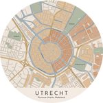 Ronde stadskaart in kleur