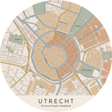 Ronde stadskaart in kleur