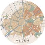 Ronde stadskaart in kleur