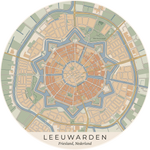 Ronde stadskaart in kleur
