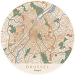 Ronde stadskaart in kleur