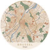 Ronde stadskaart in kleur