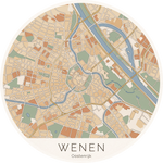 Ronde stadskaart in kleur