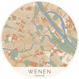 Ronde stadskaart in kleur