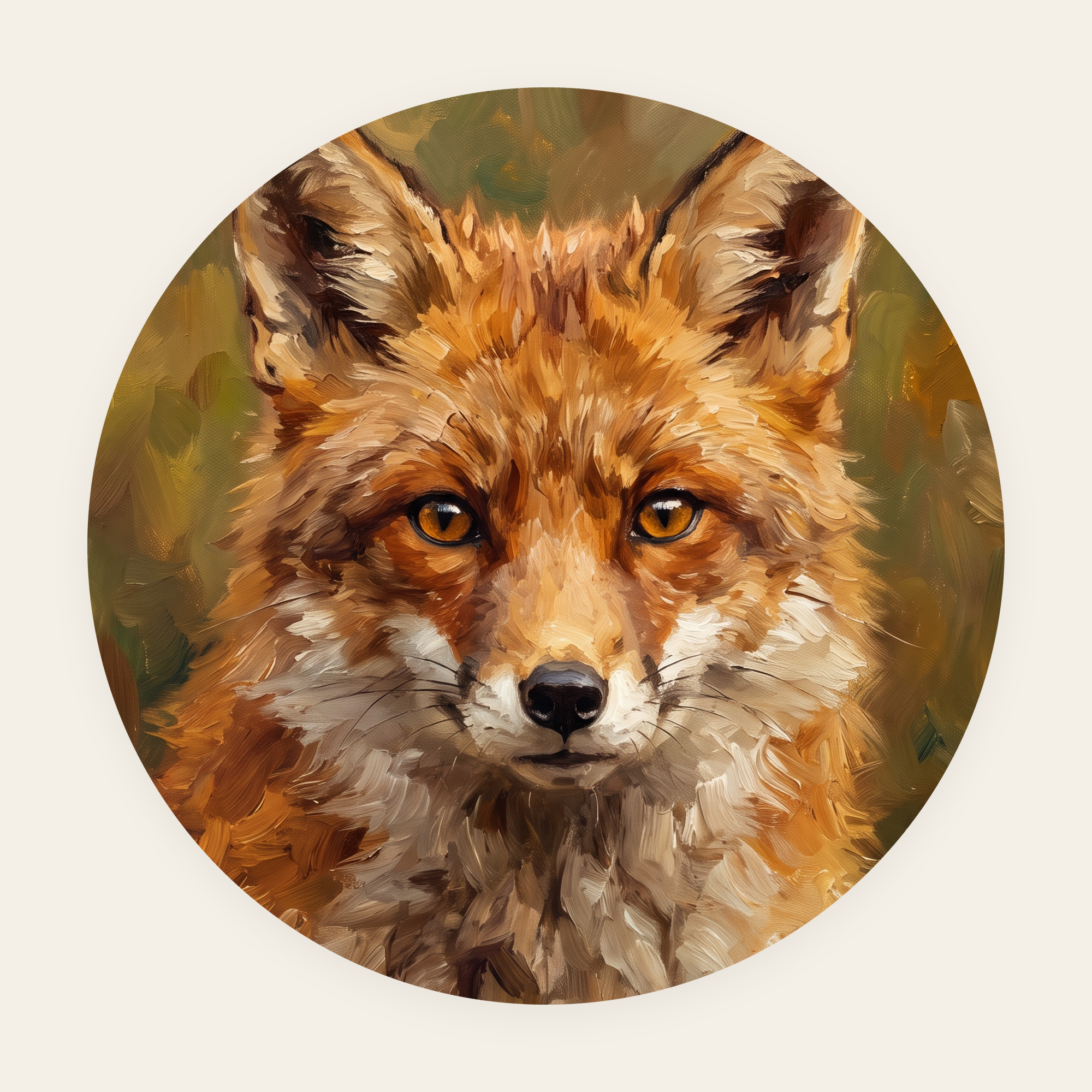 Amber Fox rond schilderij