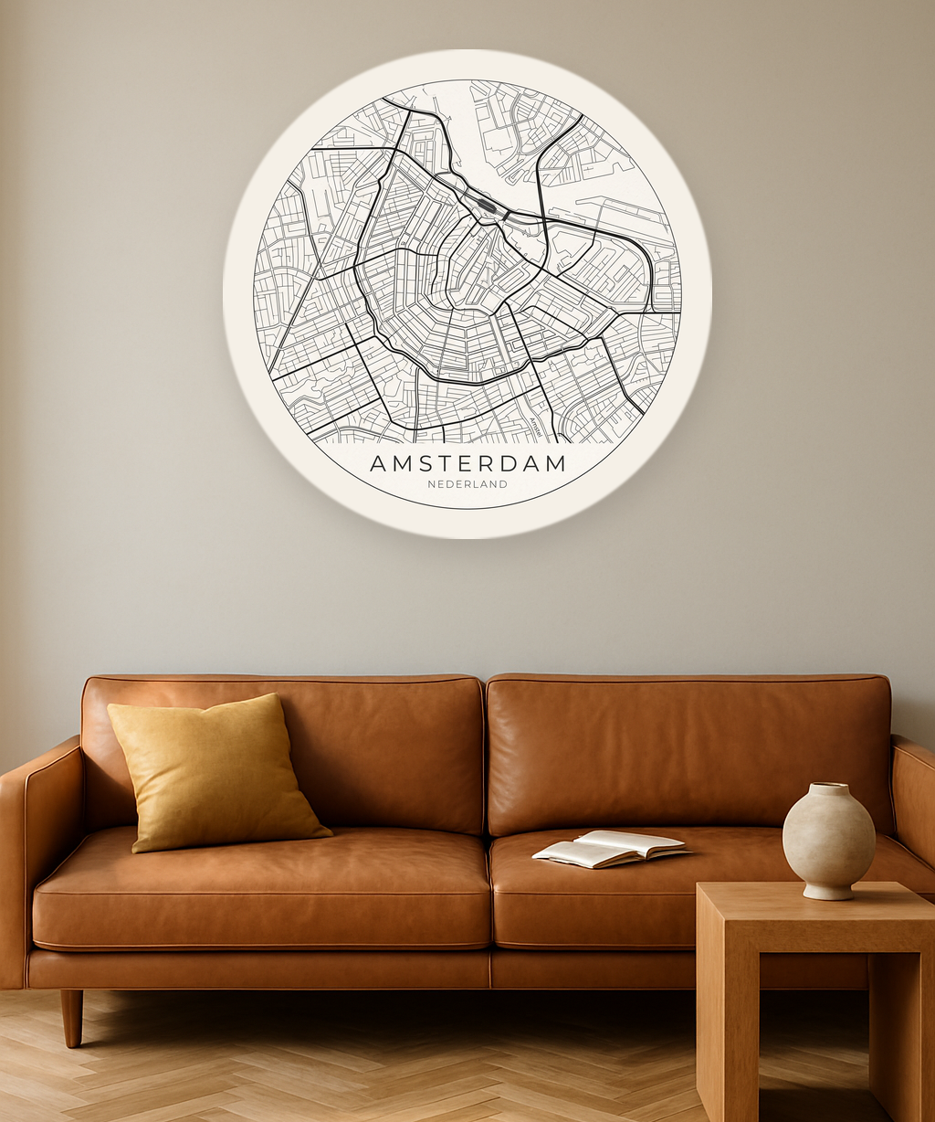 Amsterdam stadskaart in interieur