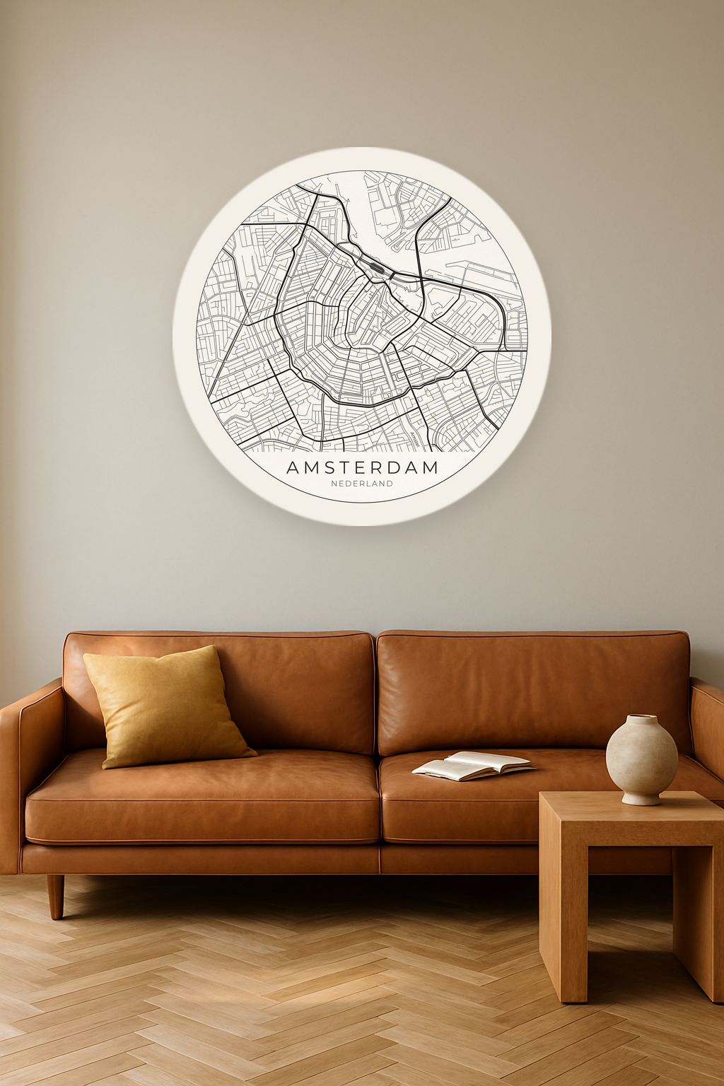 Amsterdam stadskaart in interieur