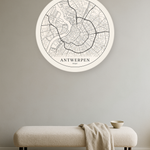 Antwerpen stadskaart in interieur