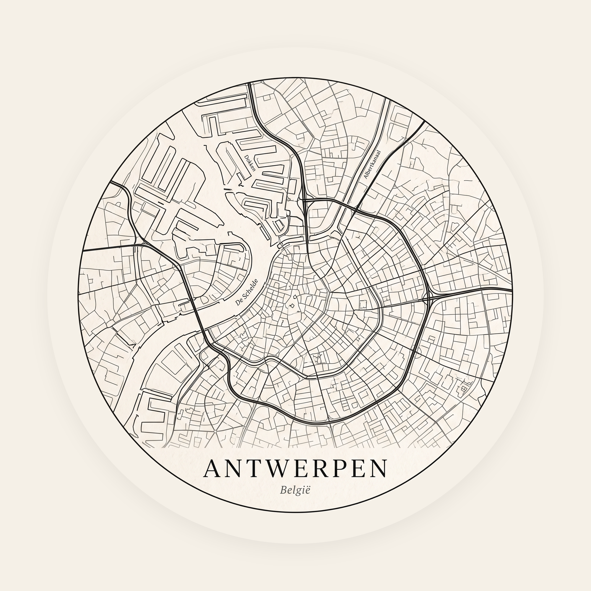 Antwerpen stadskaart rond