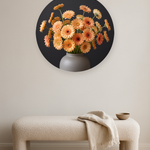 Apricot Reverie ronde wanddecoratie in modern interieur