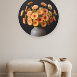 Apricot Reverie ronde wanddecoratie in modern interieur