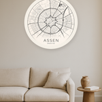 Assen stadskaart in interieur
