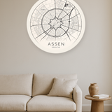Assen stadskaart in interieur