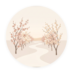 Blossom Path rond schilderij