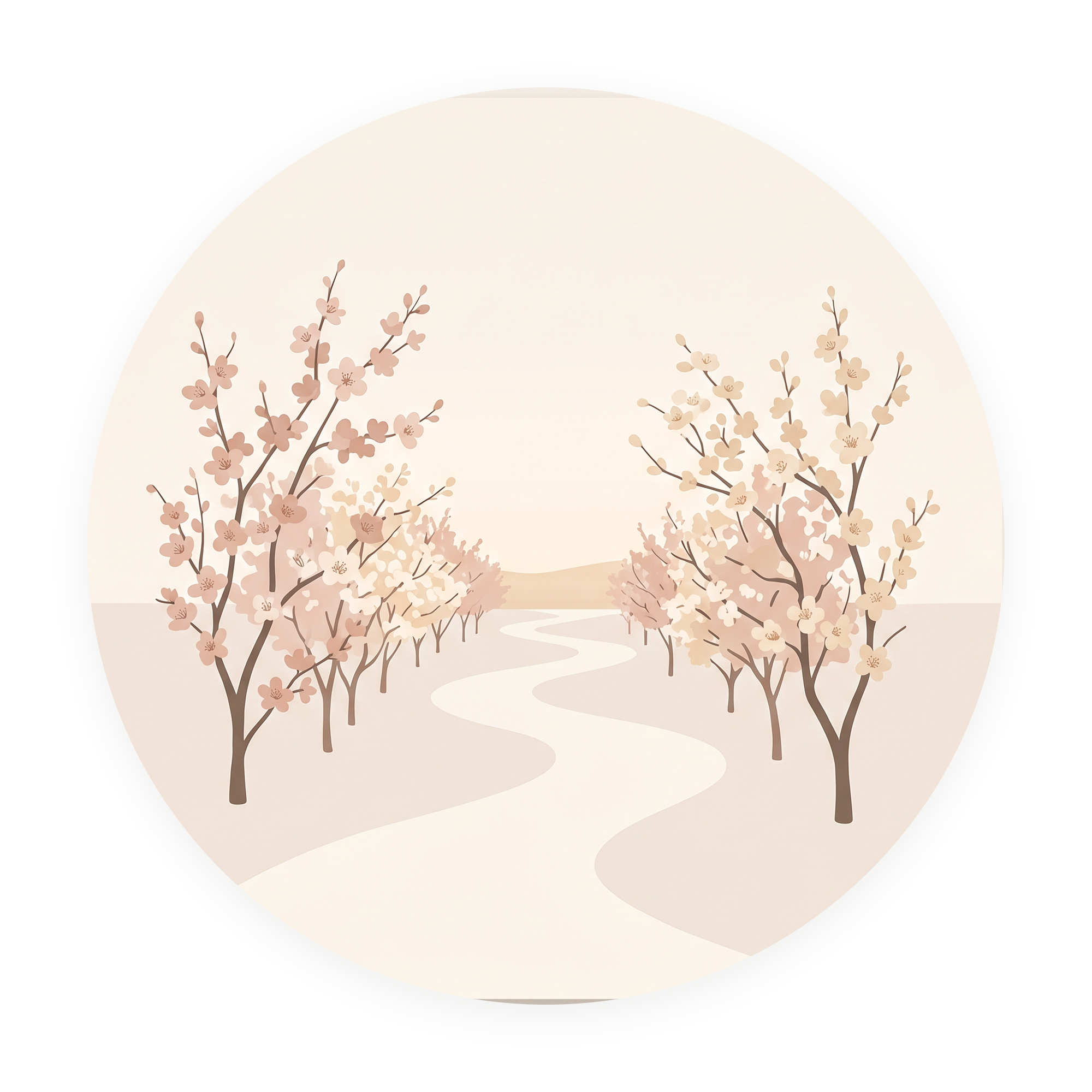 Blossom Path rond schilderij