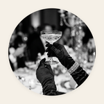Champagne Hour rond schilderij