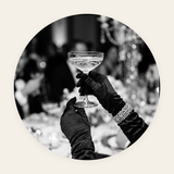 Champagne Hour rond schilderij