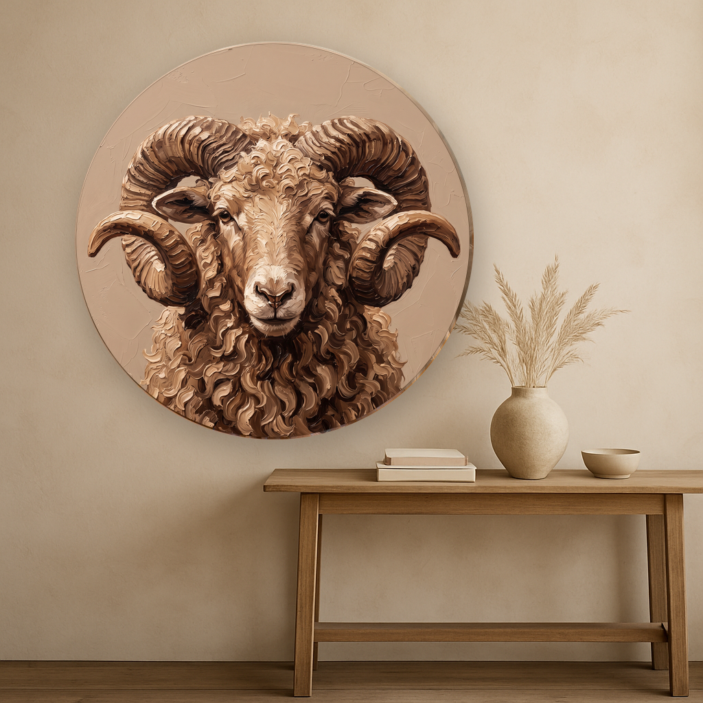 Coiled Horn in een landelijk interieur