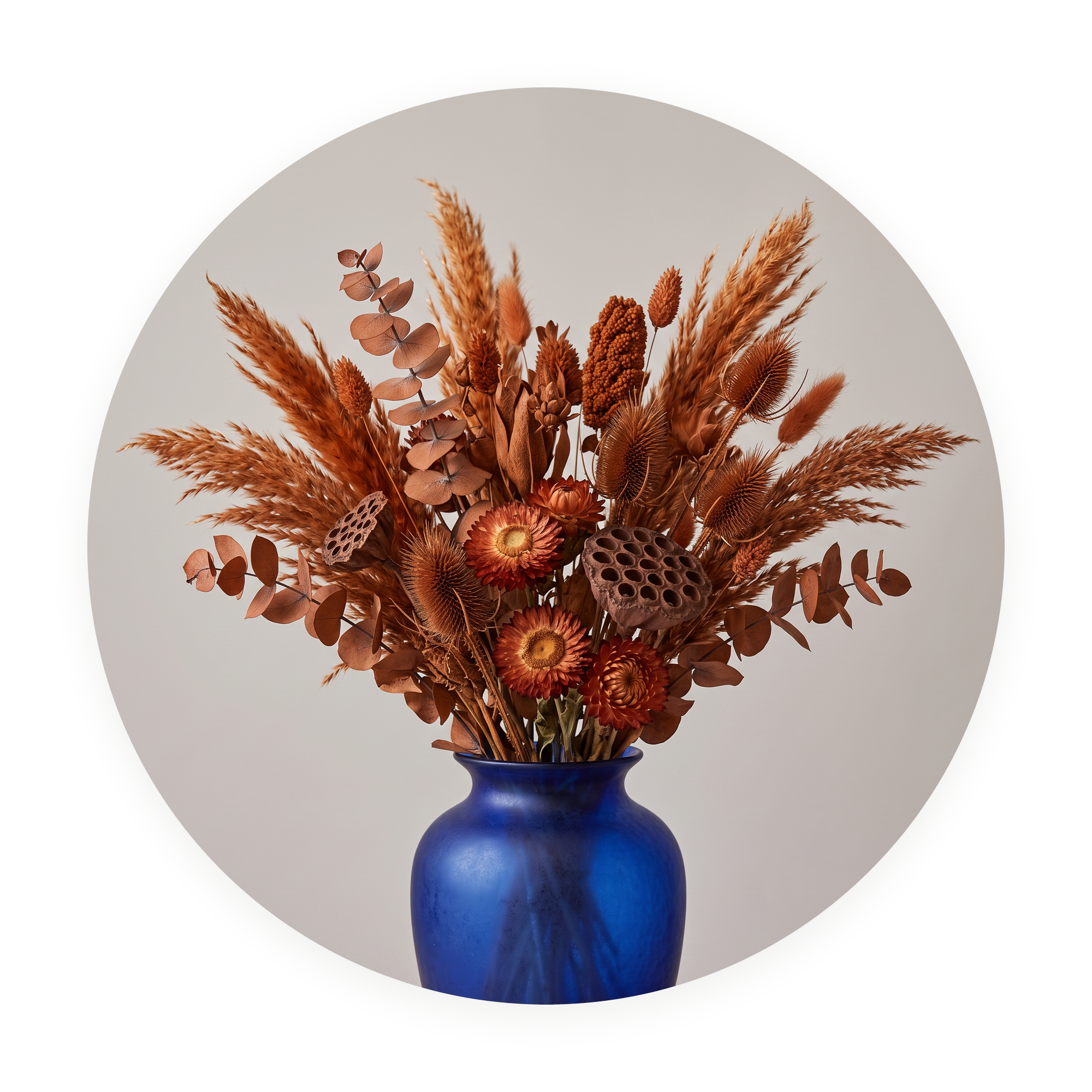 Copper and Cobalt ronde dibond wanddecoratie Wandkraft
