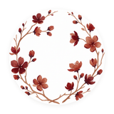 Crimson Blossom rond schilderij