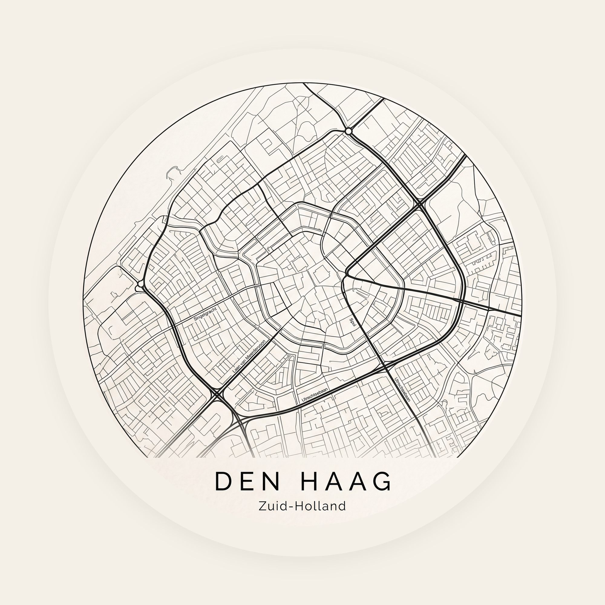 Den Haag stadskaart rond