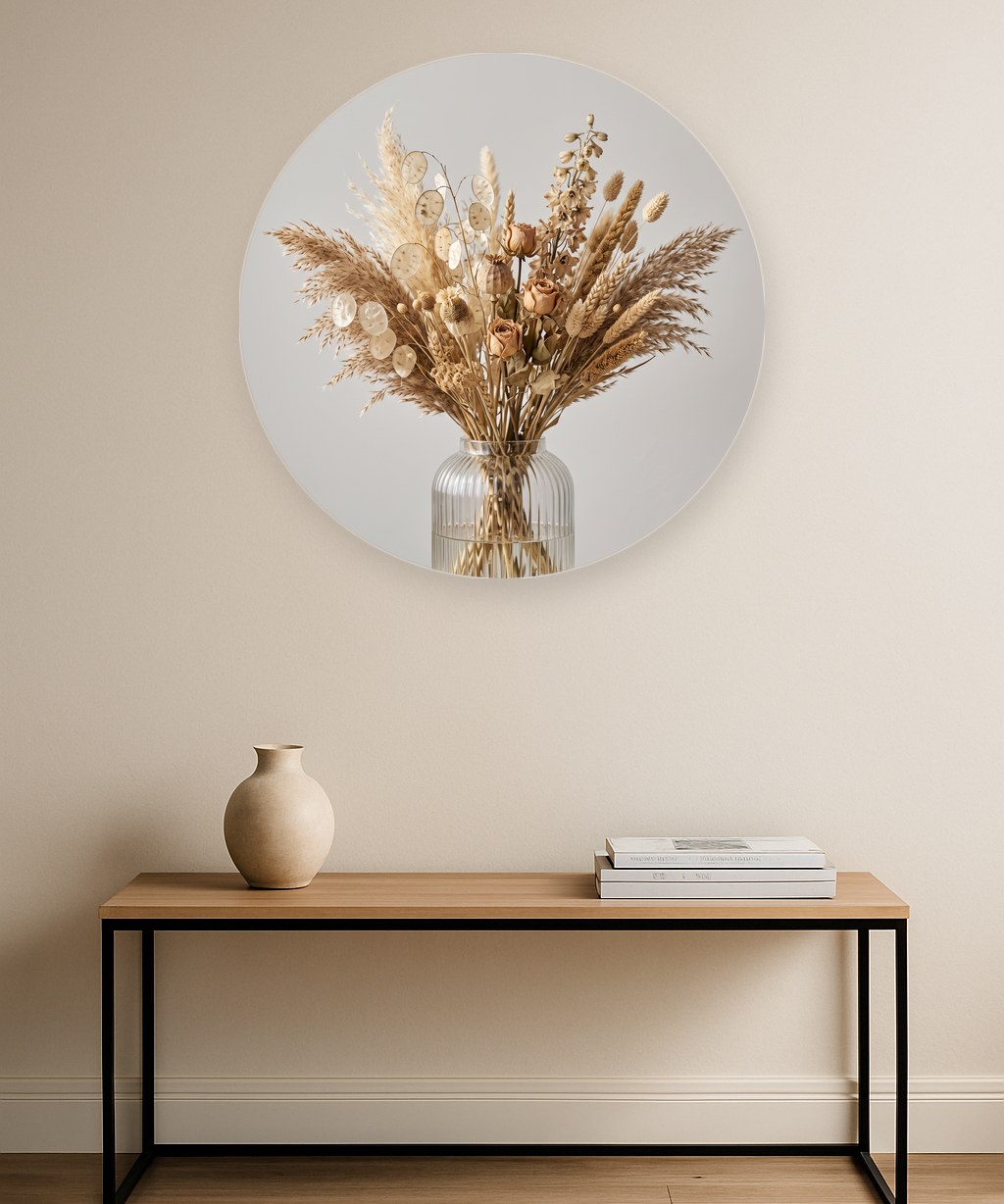 Dune Bouquet ronde wanddecoratie in modern interieur